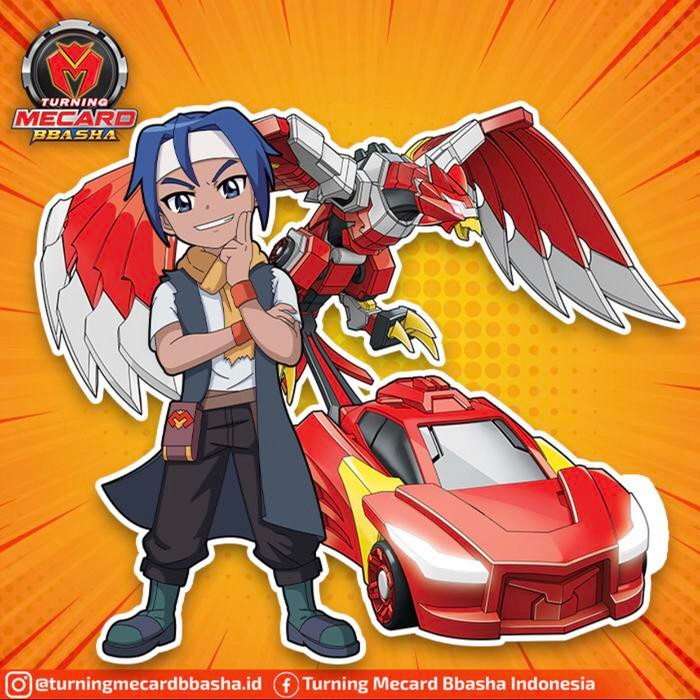 Turning Mecard Bbasha 024 Legend Mecanimal Phoenix Mainan Robot Mobil