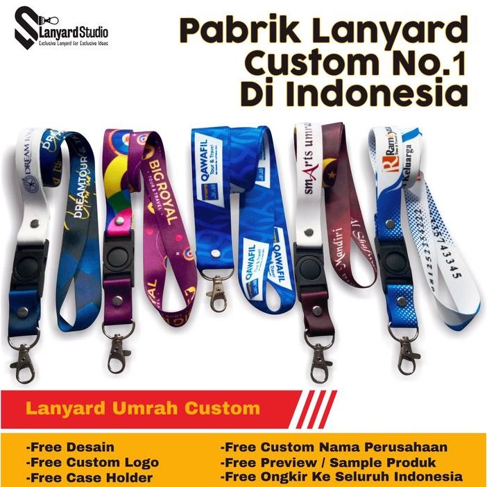 

New Lanyard ID Card Custom 2.5cm Tali Gantungan Name Tag Free Card Holder