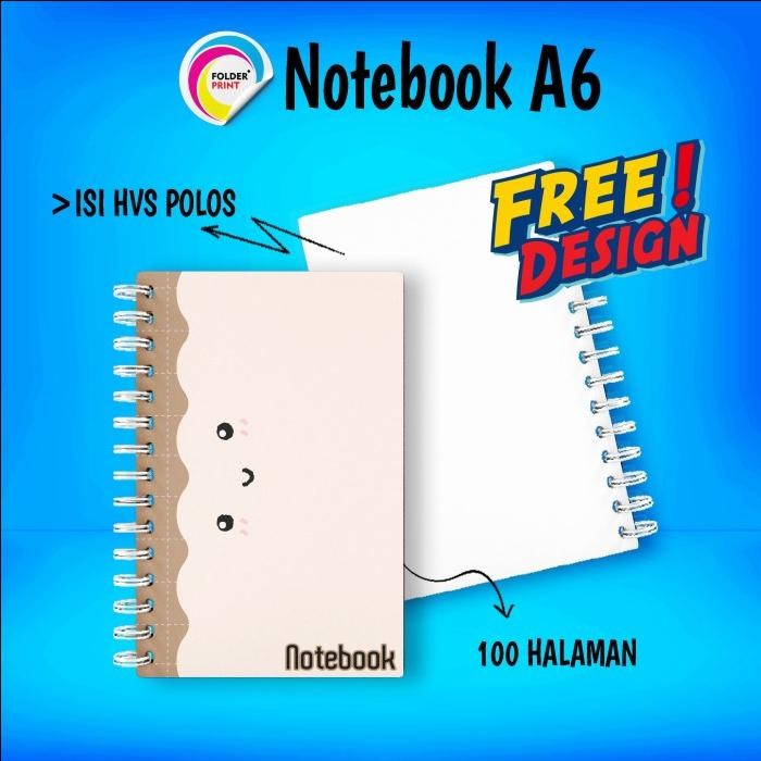 

New Cetak Notes Custom Notebook A6 Block Note Polos Spiral 100 Halaman