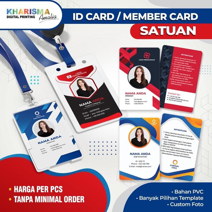 

New CETAK ID CARD PVC MURAH PRINT KARTU MEMBER CARD SATUAN