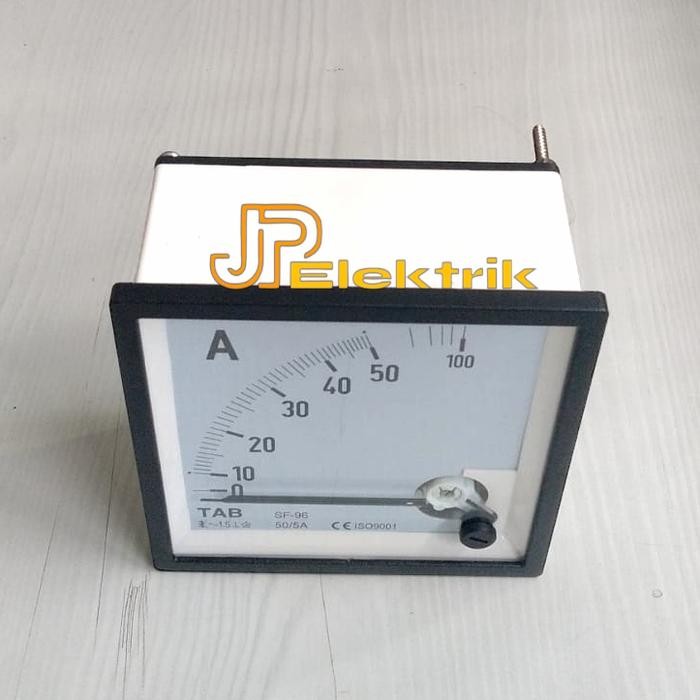 Amper Meter Analog Ac 50/5 A / Amper Meter 96 X 96 Mm Via Ct Garansi