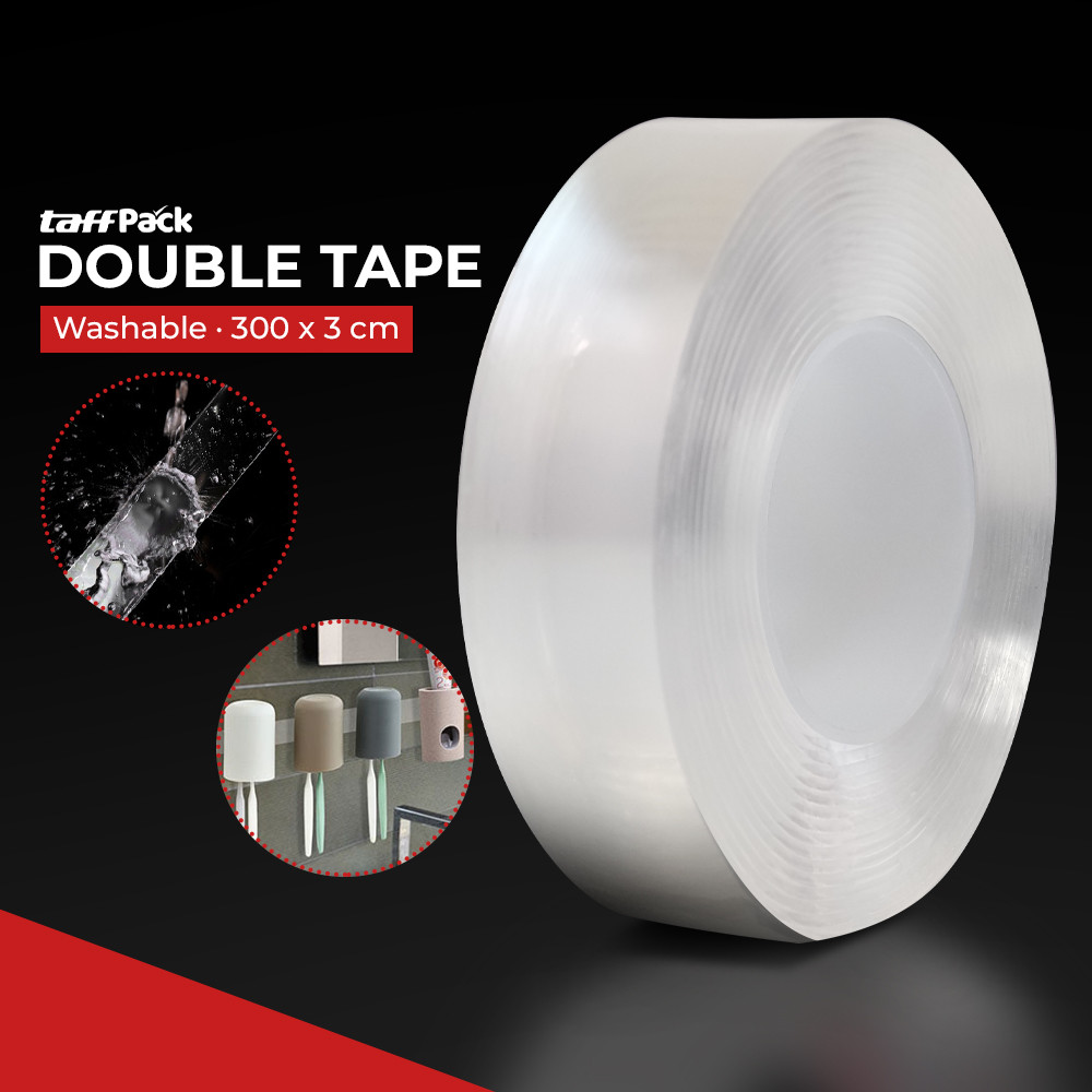 

Double Tape Perekat No Trace Adhesive Washable Sticker 300x3cm J007 Transparent