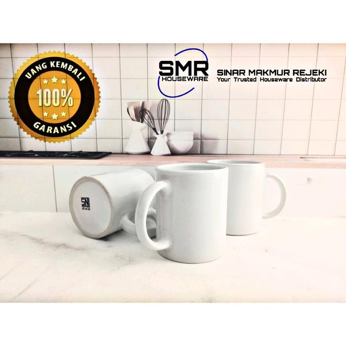 Promo 3 Set Gelas Mug Keramik Putih PolosTpaket 3 Gelas Mug Keramik Putih Polos