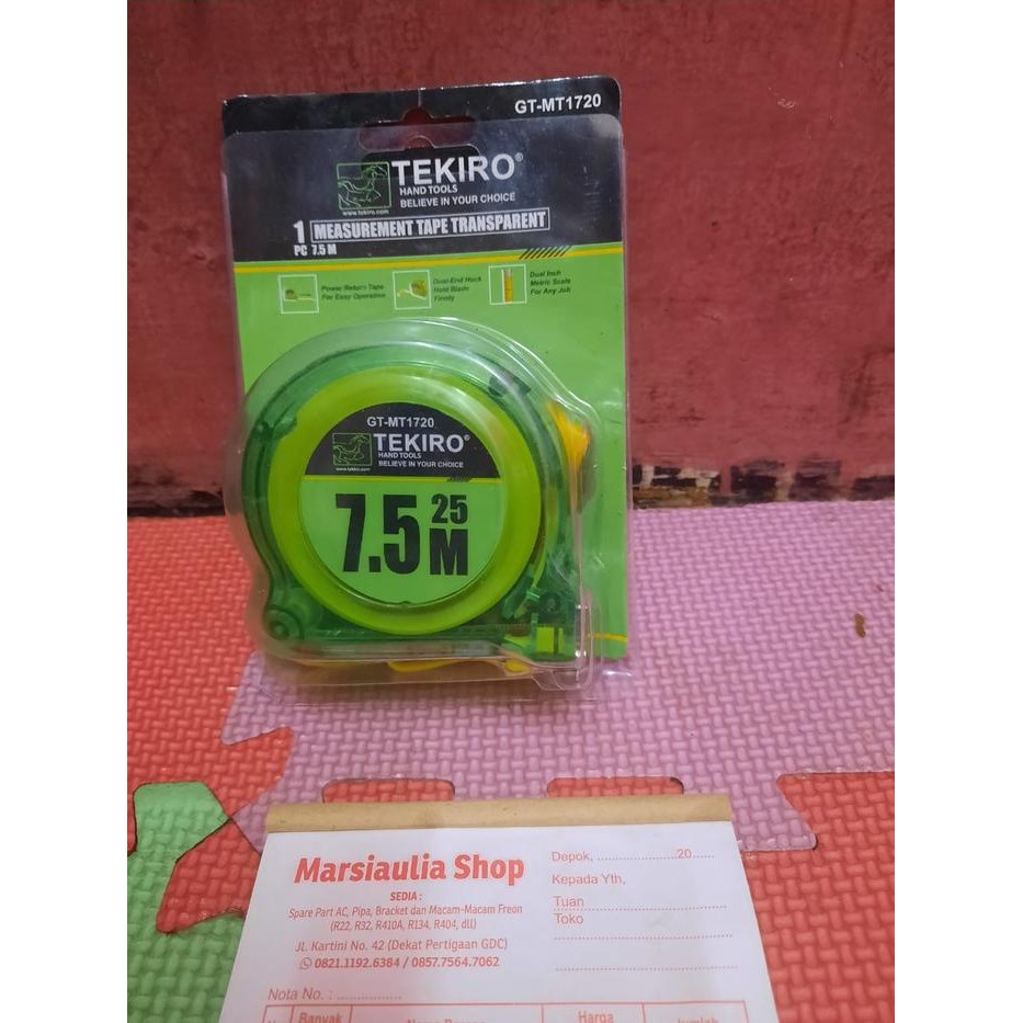 SIAP KIRIM METERAN TEKIRO 7.5 METER TRANSPARAN - MEASURING TAPE PRAKTIS