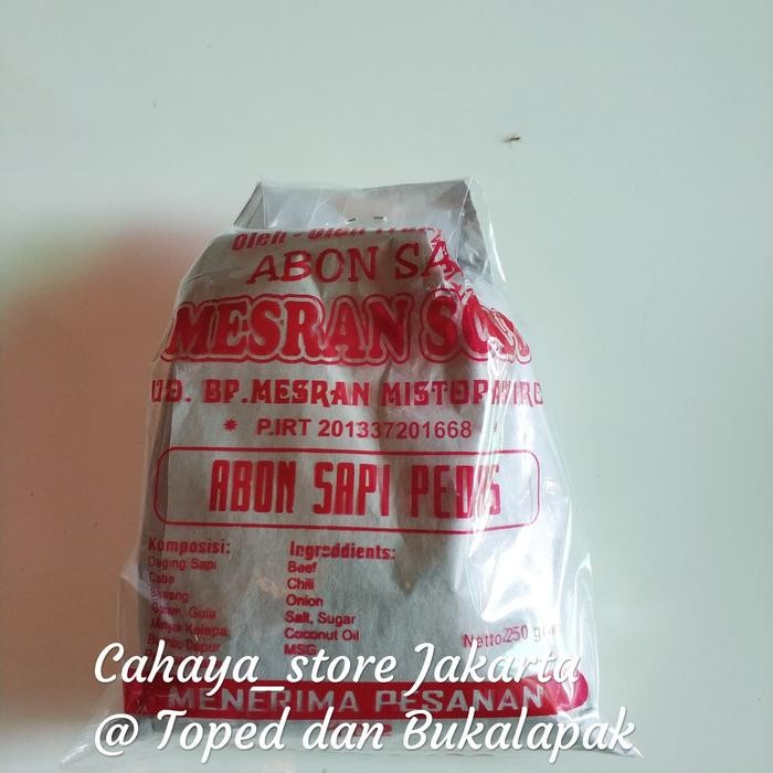 

Baru Abon Sapi Mesran Solo Original Pedas Gurih Halal