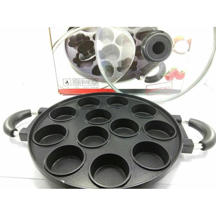 Cetakan Martabak Mini Happy Call 12 Lubang Datar