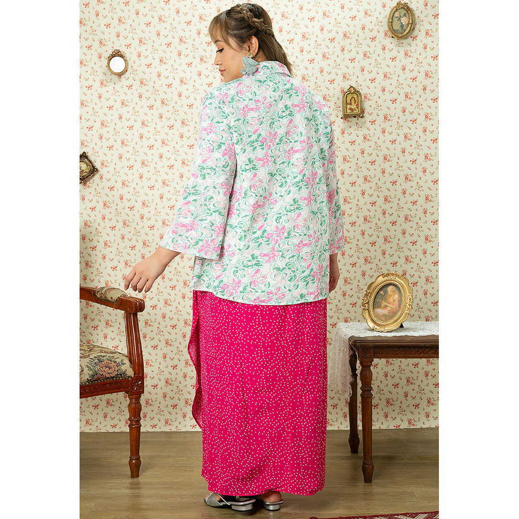 Lubna - ARISSA PLUS SIZE HANDKERCHIEF KEBAYA SET (Wanita) (PINK)