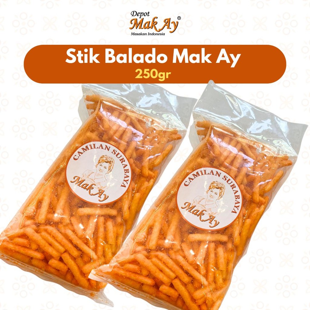 

Stik Balado Mak Ay 250gr | Camilan | Jajanan | Surabaya | Snack | Makanan | Kuliner | Enak | Nyemil