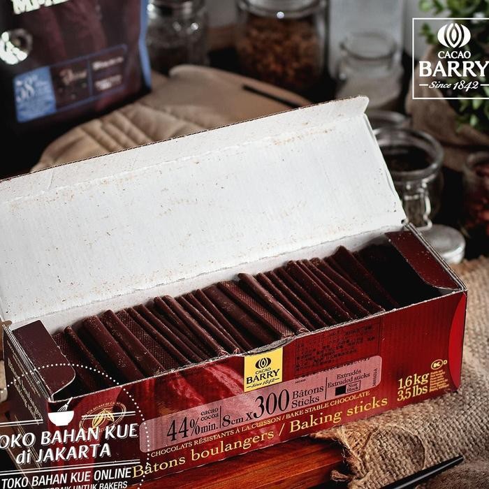 

LEZAT- Cacao Barry - Baking Stick 44% 100Gr Dark Chocolate Couverture Batons Sticks Cokelat