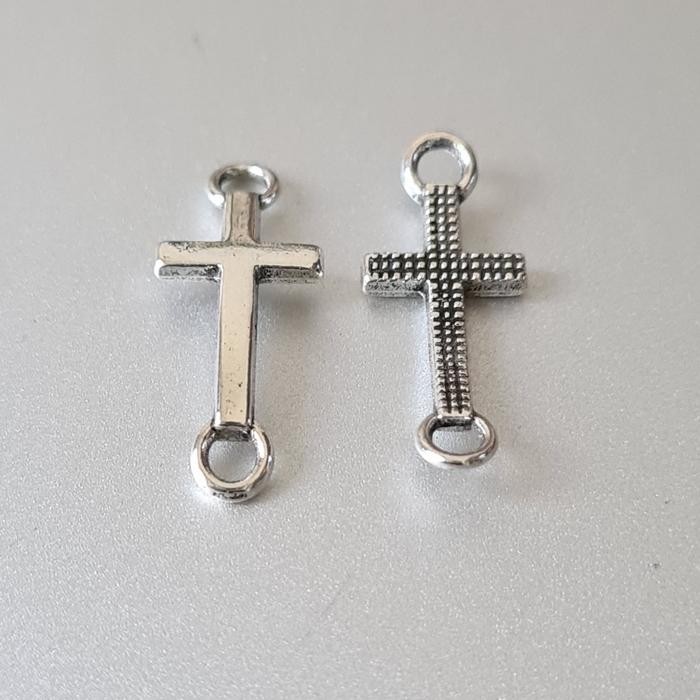 

SALIB MELENGKUNG SILVER GELANG, 3 pcs/set manik charms