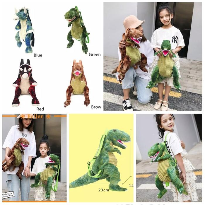 Tas Karakter Dino / Tas Dinosaurus / Tas Ransel Anak / Tas Boneka Dino