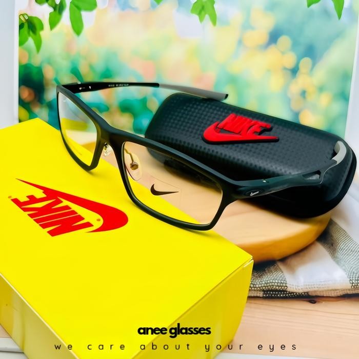 Kacamata minus nike sporty pria magnesium wiretap full frame 9004