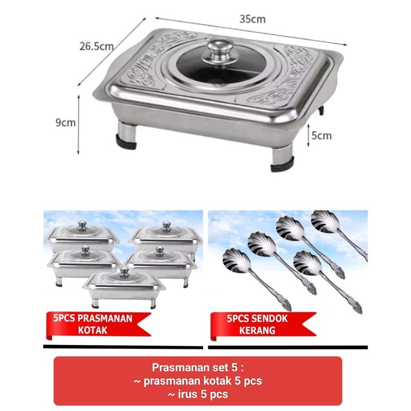 Tersedia Prasmanan Set Stainless Steel Wadah Saji Hajatan Food Warmer Set