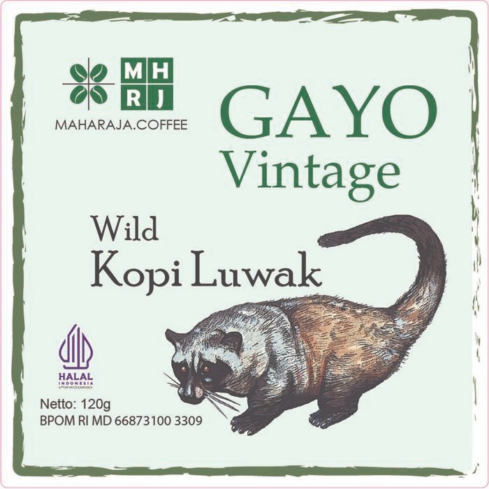 

Maharaja Coffee Wild Luwak Gayo Vintage 120G Arabica Roasted Coffee Biji / Bubuk