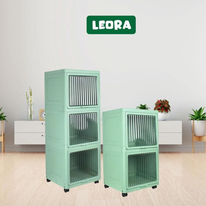 Leora 5 Susun Ocla Flip Up Lemari Plastik Pintu Transparan Lemari Susun Plastik Lemari Pintu Geser