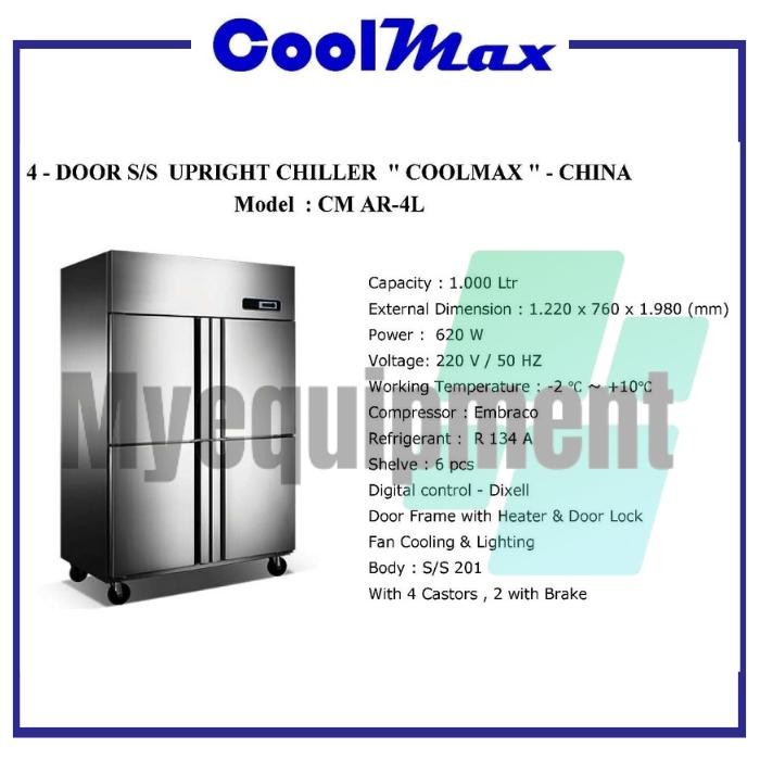 UPRIGHT CHILLER 4 PINTU COOLMAX CM AR4L