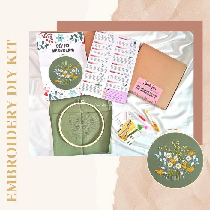 

DIY KIT menyulam floral/ DIY embroidery KIT 115