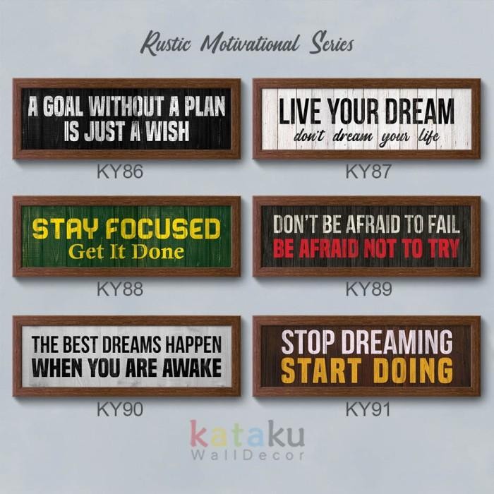 Hiasan Dinding Rustic Wall Decor Kayu Quotes Motivasi Pajangan Dinding