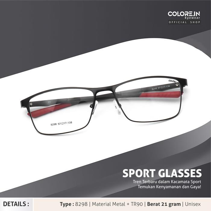 Kacamata Minus Anti Blueray Colore.in Kotak TR-90+Metal 8298
