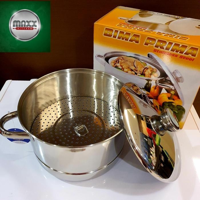 Panci Kukus Steamer Bima Prima 24 cm Serbaguna Stainless Steel