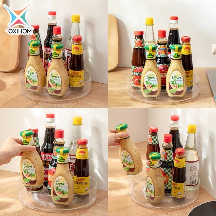 

Oxihom Rak Putar Akrilik Rak Dapur Rak Kosmetik Rak Bumbu Lazy Susan Penyimpanan Plastik