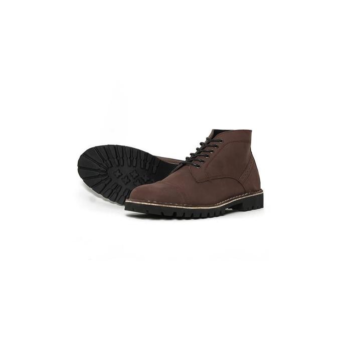 Sepatu Boots Kulit Asli - Vigos Dexter Darkbrown