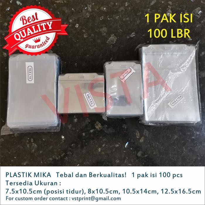 

Ready Plastik Mika Tebal Tempat Id Card 12.5X16.5 Cm Isi 100 Lembar