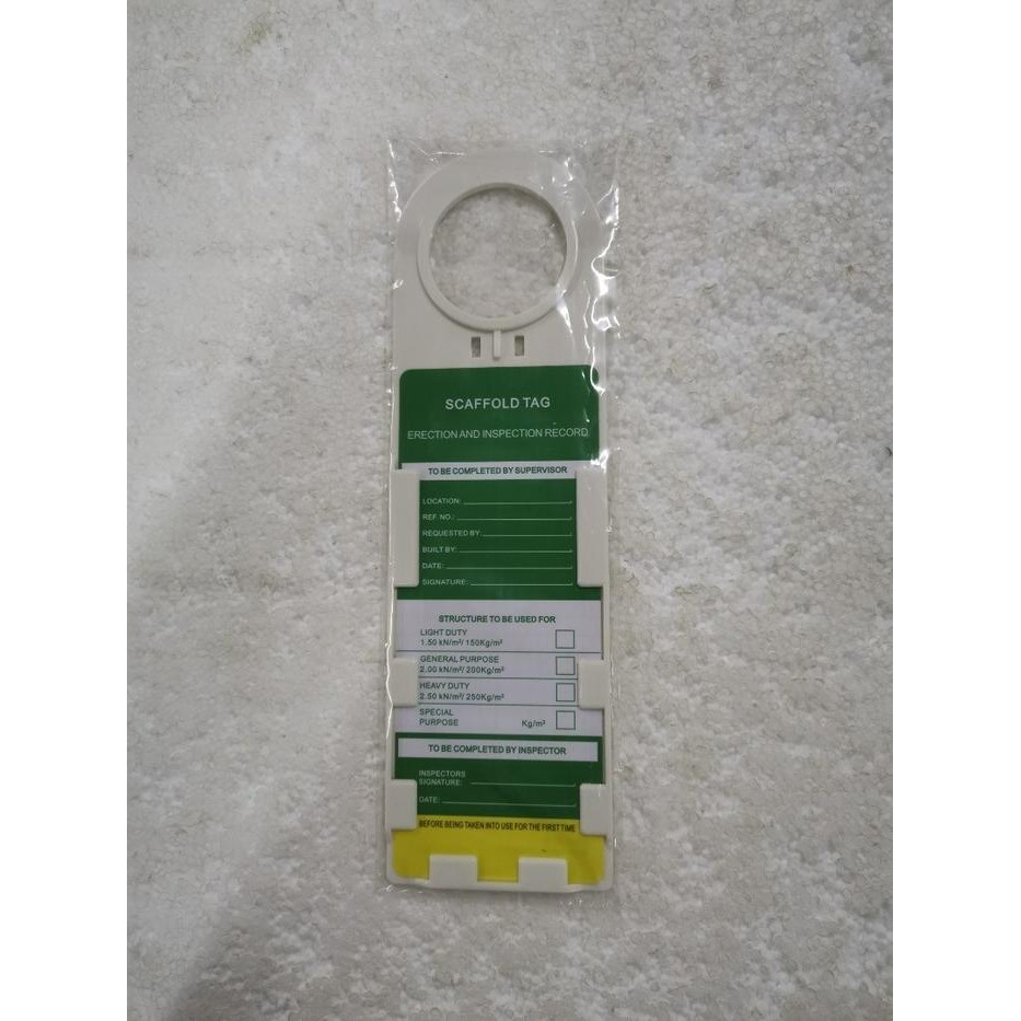 

Ready Scaffolding Safety Tagout Logout Inspection Tag + Holder