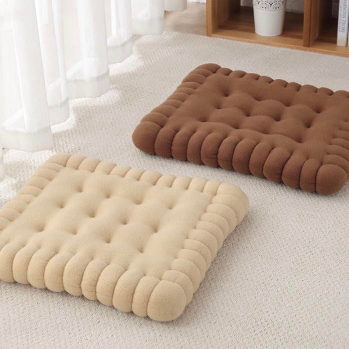 Bantal duduk motif biskuit / Sofa bantal ruangan lucu besar