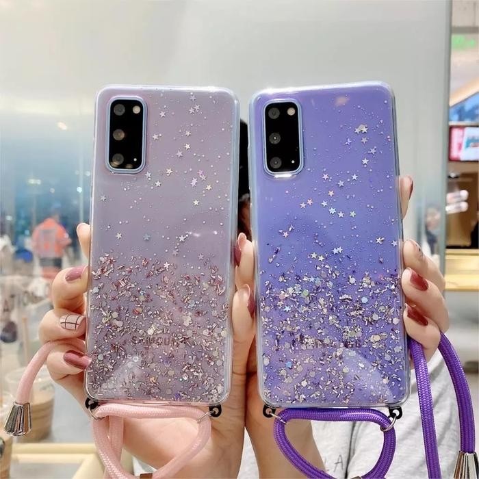 READY STOCK SOFT JELLY CASE GLITER TALI MEWAH CLEAR FOR SAMSUNG A02/M02
