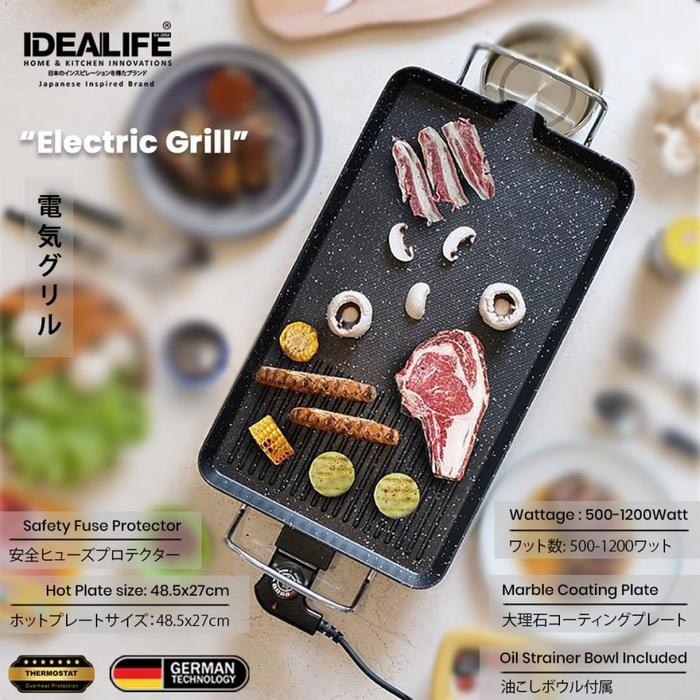 Khusus Grab Idealife Eg-5001 Electric Grill / Eg5001 Grill Panggang Listrik / Il-116S Pemanggang