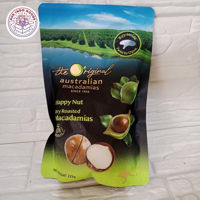 

The Original Australian Dry Roasted Honey Vanilla Macadamias Happy Nut 225g