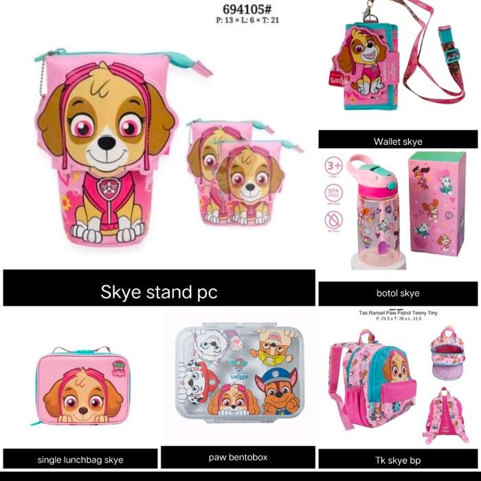 

Smiggle Paw Patrol Skye Backpack, Botol, Dompet, Pencil Case, Bento