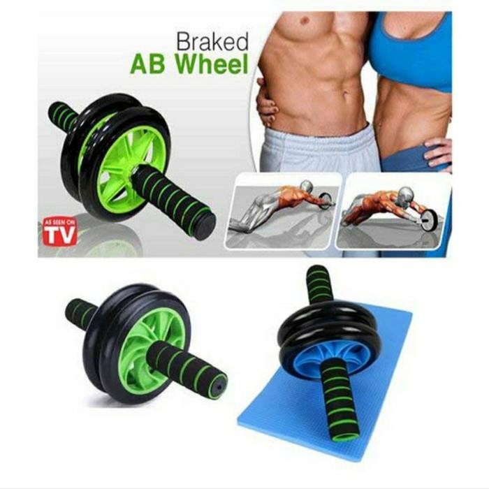AB Wheel - Ab Roller Double Wheel Alat Fitness / Alat Sit up /Alat Gym