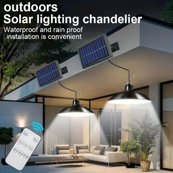 Lampu Sorot LED Tenaga Surya Outdoor / Lampu Gantung Outdoor 60 LED