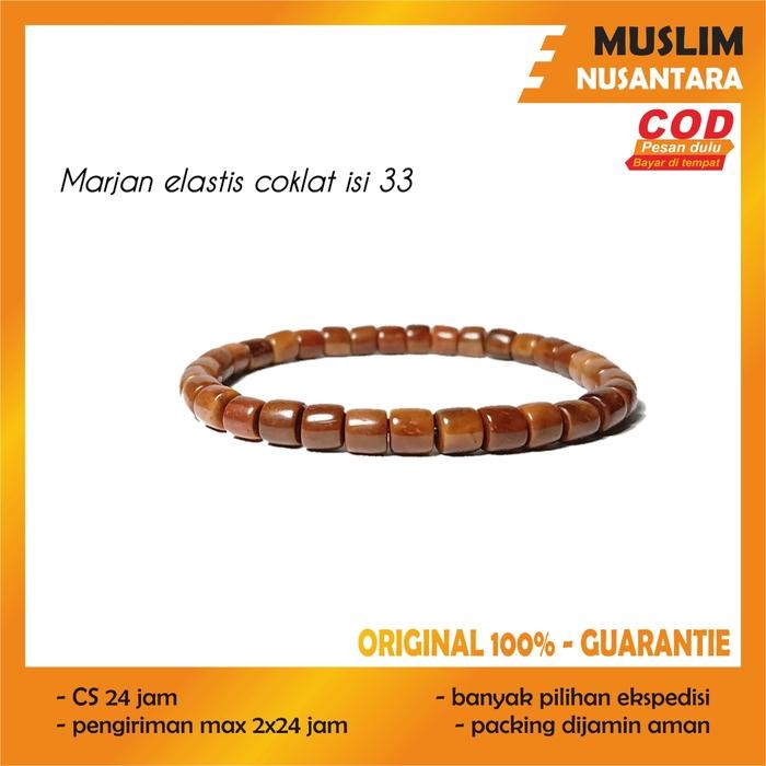 GELANG TASBIH KAYU KOKKA KAUKAH 33 BUTIR - GELANG KOKKA ORIGINAL TURKI MARJAN KECIL ELASTIS KARET
