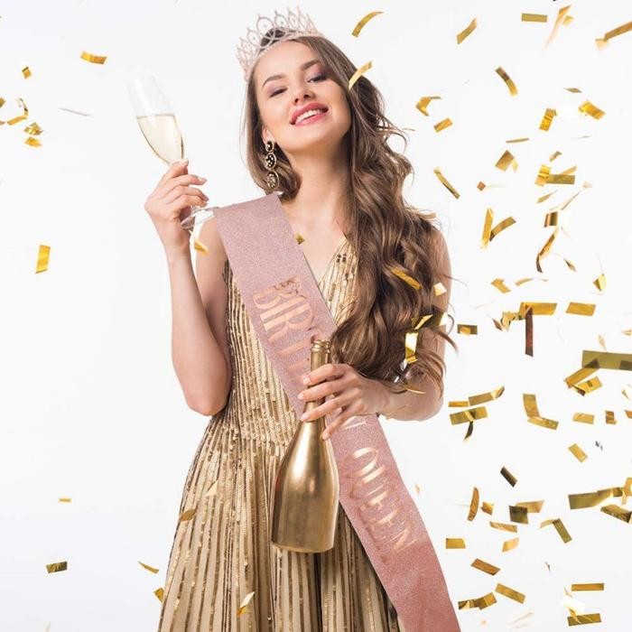 pita Isi 2 Sash Ratu Ulang Tahun Mahkota Mahkota Ulang Tahun Dewasa Selempang Mahkota Berlian Emas