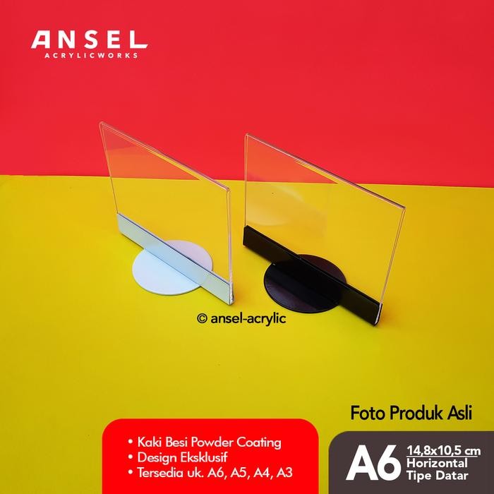 

Ansel Tent Card Akrilik Kaki Besi A6 Horizontal 14.8X10.5Cm Original