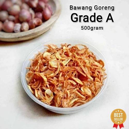 

NEW PRODUK BAWANG GORENG BREBES SUPER GRADE A MURNI 500GRAM REE RAIN