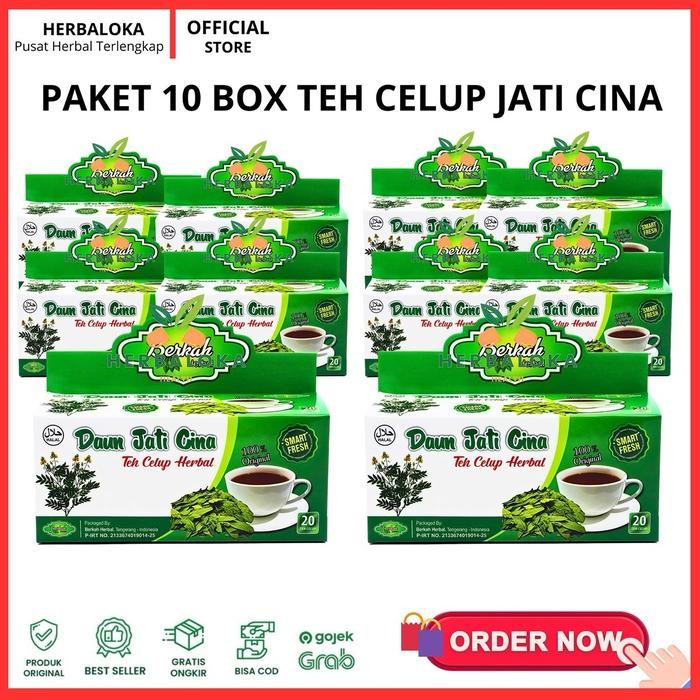 

Exp Lama Teh Celup Jati Cina Berkah 10 Box x 20 Kantong - Air Daun Tea Herbal Lemon