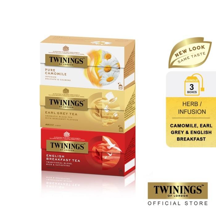 

Exp Lama [Paket Bundle] Twinings Pure Camomile, Breakfast & Earl Grey Tea Celup
