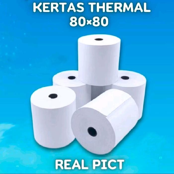 

Kertas struk kasir printer thermal 80x80mm paket 5 pcs Roll kertas struk
