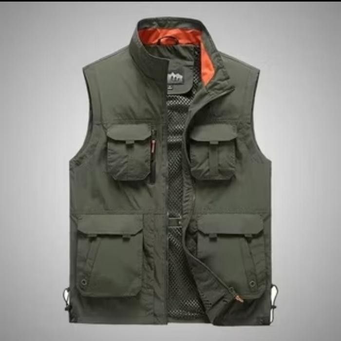 ASLI Jaket Rompi Pria Army Tactical Rompi Safety Rompi Motor Touring Jumbo READY STOCK