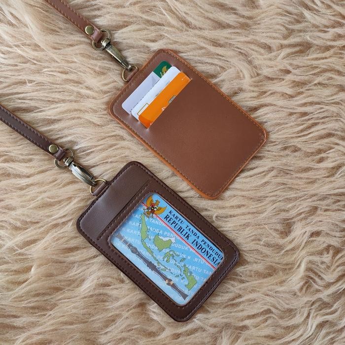 

jjm - Id Card Kulit Name Tag Kulit Card Holder Termurah Tali