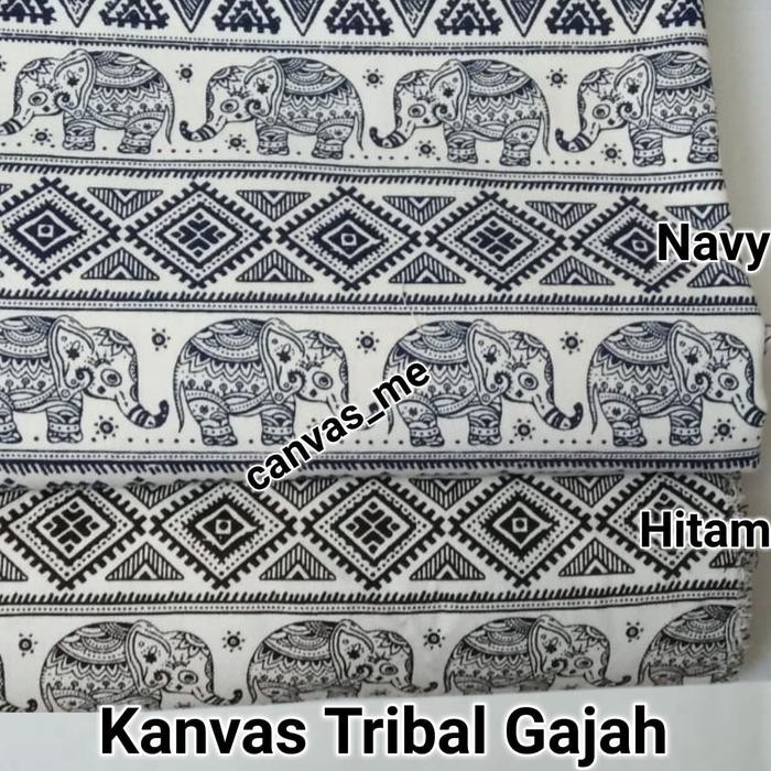 Pilihan- Kain Kanvas Motif Tribal Gajah 50X150Cm