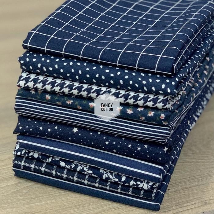 Pilihan- Kain Katun Jepang Motif Navy Edition Fancy Dari Tokai Senko