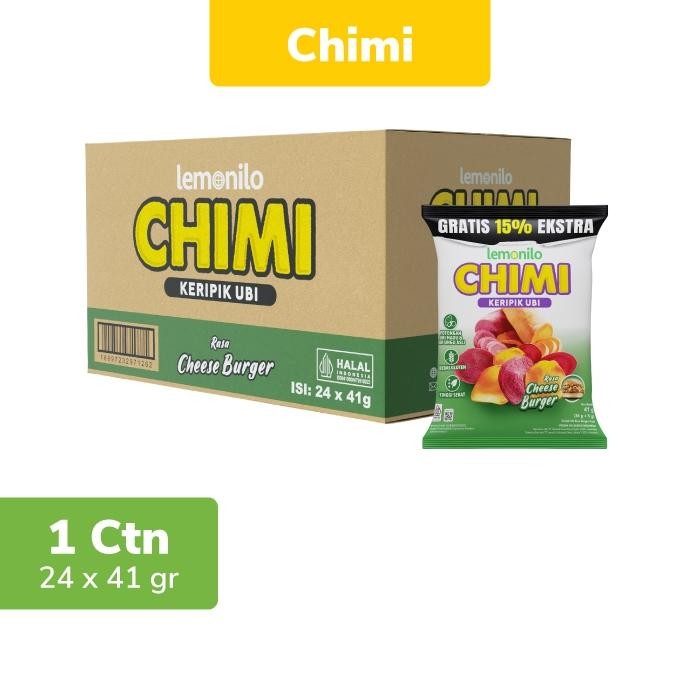 

24 Pcs (1 Ctn) Lemonilo Chimi Keripik Ubi Rasa Cheese Burger