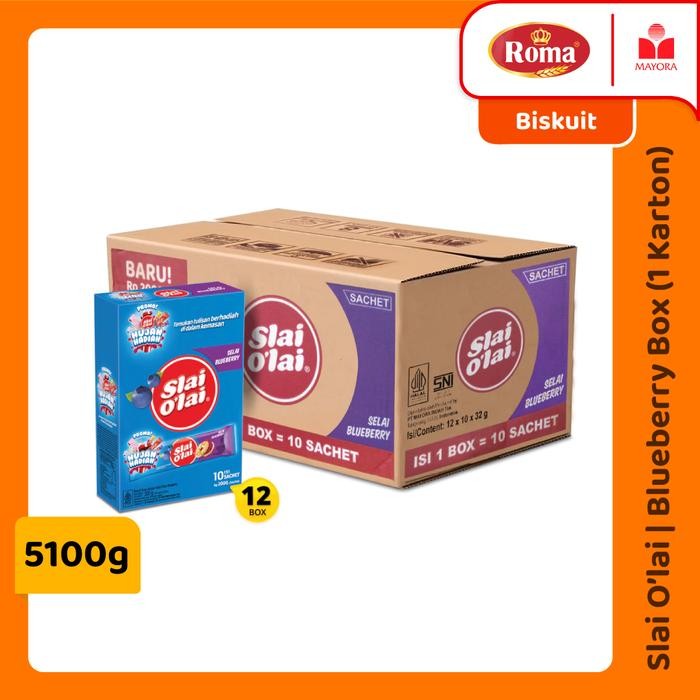 

1 Karton Biskuit Roma Slai Olai Blueberry Box