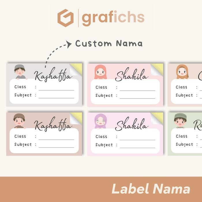 

Pilihan- [20 Pcs] Stiker Label Custom Nama Buku Sekolah Anak By Grafichs Sn01