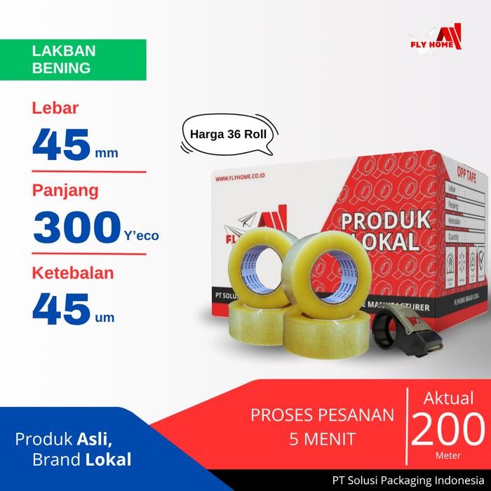 

Pilihan- Flyhome Lakban Bening Coklat 2Inci 300Yard 1 Dus 45X300 Yard Jumbo
